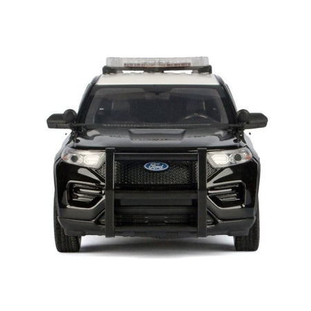 2022 Ford Police Interceptor Utility Black and White "Los Angeles Police Department (LAPD)" with Flashing Light Bar and Front and Rear Lights and Sounds 1/24 Diecast Model Car by Motormax - Motormax - ModelCars.com