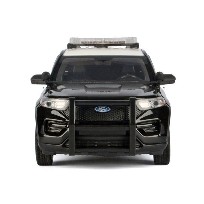 2022 Ford Police Interceptor Utility Black and White "Los Angeles Police Department (LAPD)" with Flashing Light Bar and Front and Rear Lights and Sounds 1/24 Diecast Model Car by Motormax - Motormax - ModelCars.com