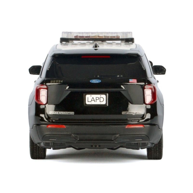 2022 Ford Police Interceptor Utility Black and White "Los Angeles Police Department (LAPD)" with Flashing Light Bar and Front and Rear Lights and Sounds 1/24 Diecast Model Car by Motormax - Motormax - ModelCars.com