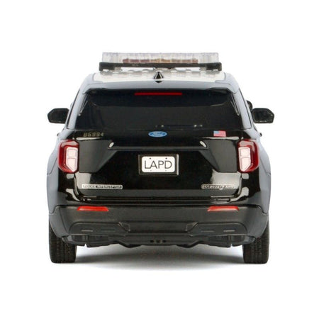 2022 Ford Police Interceptor Utility Black and White "Los Angeles Police Department (LAPD)" with Flashing Light Bar and Front and Rear Lights and Sounds 1/24 Diecast Model Car by Motormax - Motormax - ModelCars.com