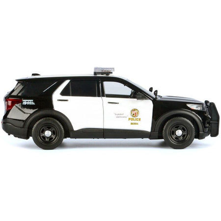 2022 Ford Police Interceptor Utility Black and White "Los Angeles Police Department (LAPD)" with Flashing Light Bar and Front and Rear Lights and Sounds 1/24 Diecast Model Car by Motormax - Motormax - ModelCars.com