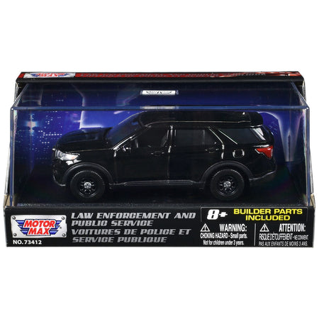 2022 Ford Police Interceptor Utility Black Unmarked "Custom Builder's Kit" "Law Enforcement and Public Service" Series 1/43 Diecast Model Car by Motormax - Motormax - ModelCars.com