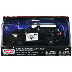 2022 Ford Police Interceptor Utility "California Highway Patrol" Black and White "Law Enforcement and Public Service" Series 1/43 Diecast Model Car by Motormax