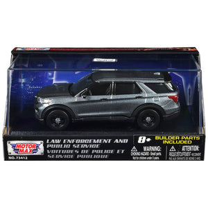 2022 Ford Police Interceptor Utility Gray Metallic Unmarked "Custom Builder's Kit" "Law Enforcement and Public Service" Series 1/43 Diecast Model Car by Motormax