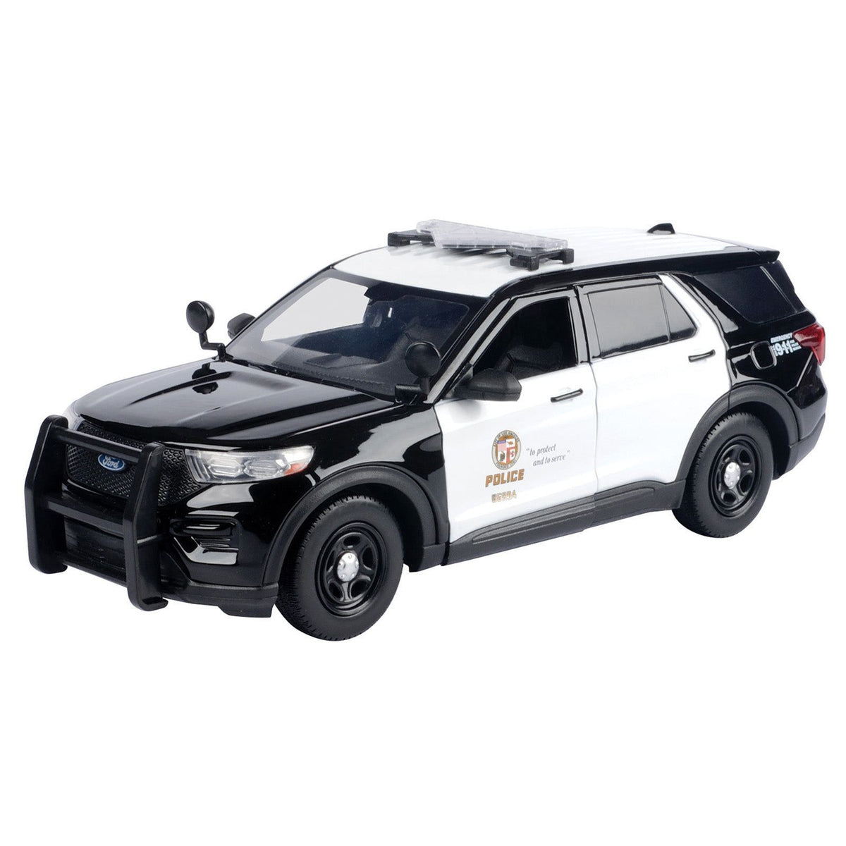 2022 Ford Police Interceptor Utility "Los Angeles Police Department" Black and White "Law Enforcement and Public Service" Series 1/24 Diecast Model Car by Motormax-Motormax-ModelCars.com