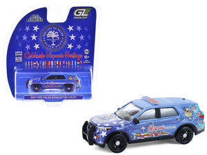 2022 Ford Police Interceptor Utility "Miami Police Department Hispanic Heritage Month" Blue with Graphics "Hobby Exclusive" Series 1/64 Diecast Model Car by Greenlight