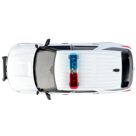 2022 Ford Police Interceptor Utility Plain White "Builder's Kit" with Flashing Light Bar and Front and Rear Lights and Sounds 1/24 Diecast Model Car by Motormax-Motormax-ModelCars.com