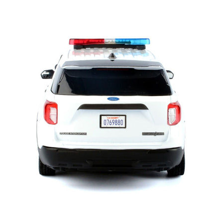 2022 Ford Police Interceptor Utility Plain White "Builder's Kit" with Flashing Light Bar and Front and Rear Lights and Sounds 1/24 Diecast Model Car by Motormax-Motormax-ModelCars.com