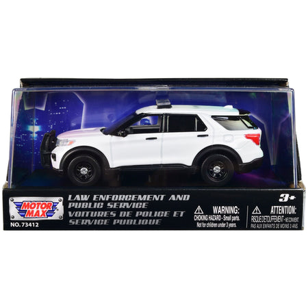 2022 Ford Police Interceptor Utility Plain White "Law Enforcement and Public Service" Series 1/43 Diecast Model Car by Motormax - Motormax - ModelCars.com