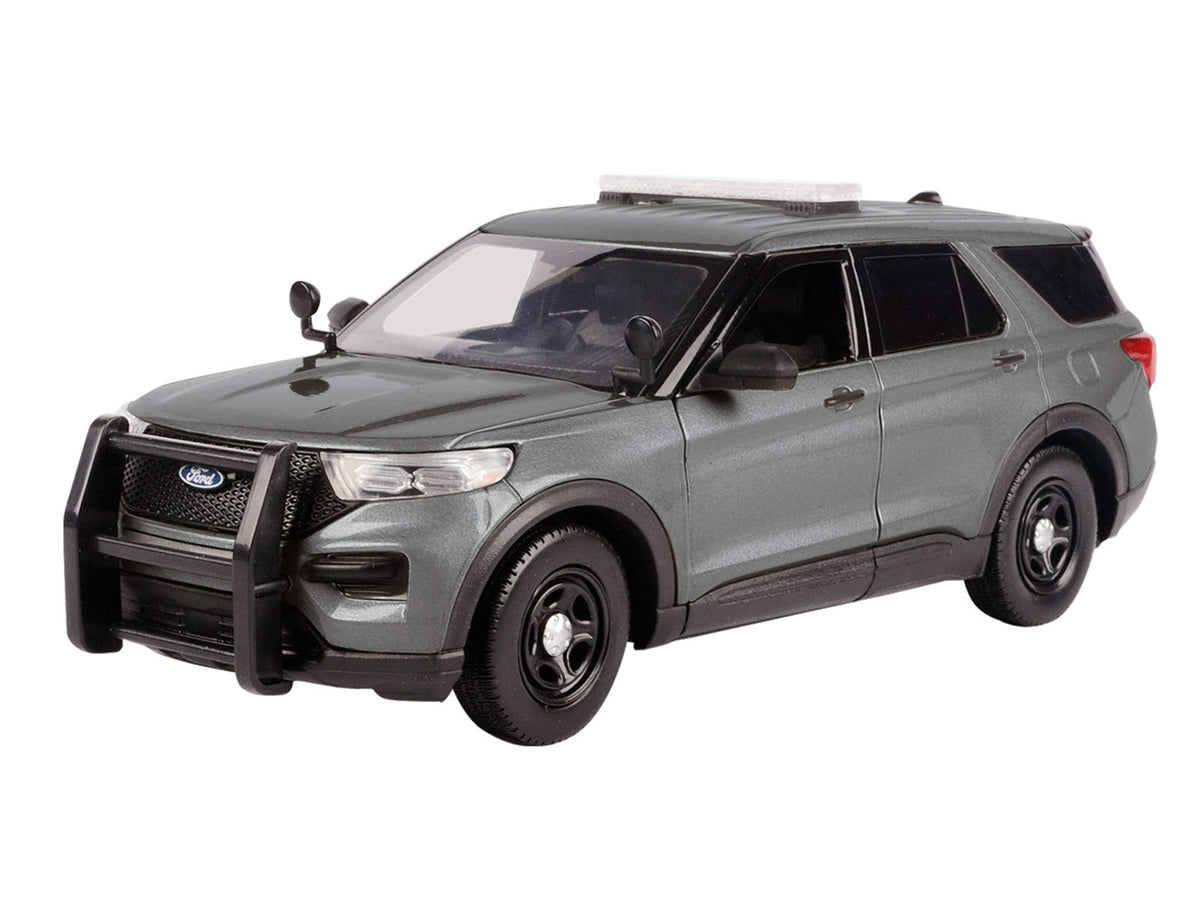 2022 Ford Police Interceptor Utility Unmarked Gray Metallic "Builder's Kit" "Law Enforcement and Public Service" Series 1/24 Diecast Model Car by Motormax-Motormax-ModelCars.com