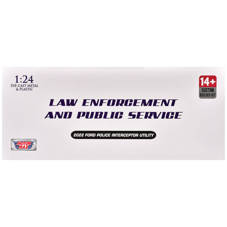 2022 Ford Police Interceptor Utility Unmarked White "Builder's Kit" "Law Enforcement and Public Service" Series 1/24 Diecast Model Car by Motormax-Motormax-ModelCars.com