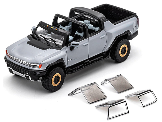 2022 GMC Hummer EV Pickup Truck Gray 1/64 Diecast Model Car by GCD-GCD-ModelCars.com