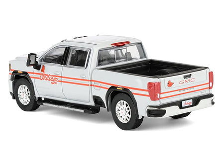 2022 GMC Sierra 3500 HD Pickup Truck "Indiana Cardinals" Silver Metallic with Red Stripes and Cardinal Figure "2025 Greenlight Waltersons Collector's Expo Exclusive" 1/64 Diecast Model Car by Greenlight-Greenlight-ModelCars.com
