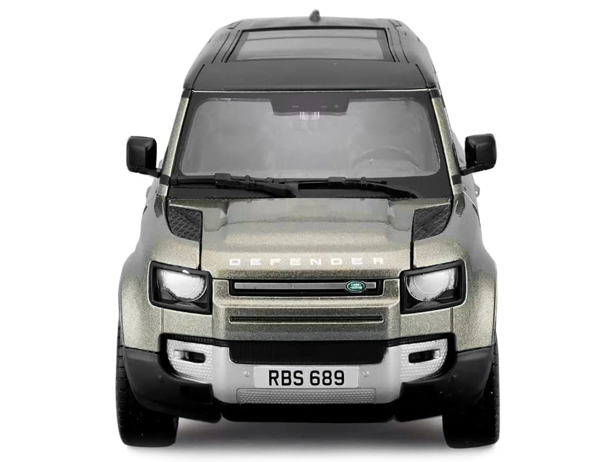 2022 Land Rover Defender 110 Green Metallic with Black Top and Sunroof 1/24 Diecast Model Car by Bburago-Bburago-ModelCars.com