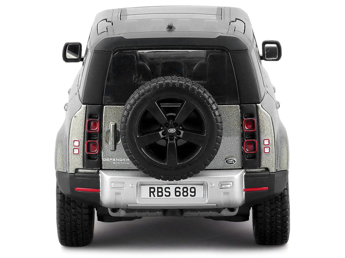 2022 Land Rover Defender 110 Green Metallic with Black Top and Sunroof 1/24 Diecast Model Car by Bburago-Bburago-ModelCars.com