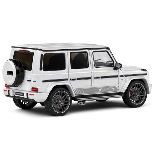 2022 Mercedes-Benz AMG G63 Diamond White Metallic with Graphics 1/43 Diecast Model Car by Solido-Solido-ModelCars.com