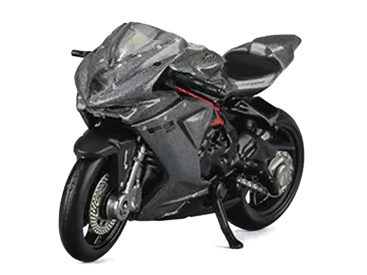 2022 MV Agusta F3 Rosso Motorcycle Silver Metallic with Figure 1/64 Diecast Model by CM Model-CM Models-ModelCars.com