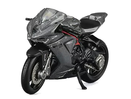 2022 MV Agusta F3 Rosso Motorcycle Silver Metallic with Figure 1/64 Diecast Model by CM Model-CM Models-ModelCars.com