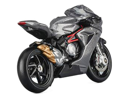 2022 MV Agusta F3 Rosso Motorcycle Silver Metallic with Figure 1/64 Diecast Model by CM Model-CM Models-ModelCars.com