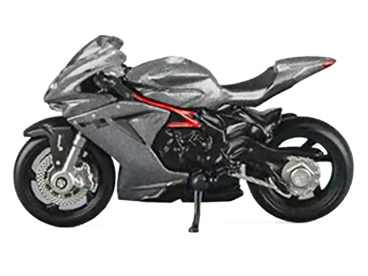 2022 MV Agusta F3 Rosso Motorcycle Silver Metallic with Figure 1/64 Diecast Model by CM Model-CM Models-ModelCars.com