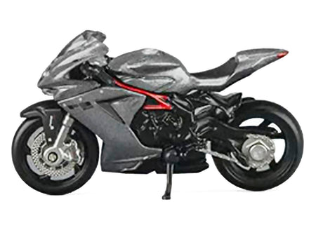 2022 MV Agusta F3 Rosso Motorcycle Silver Metallic with Figure 1/64 Diecast Model by CM Model-CM Models-ModelCars.com