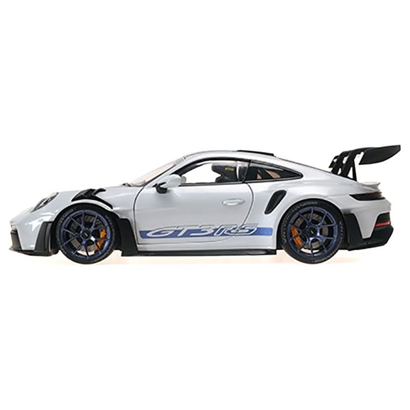 2022 Porsche 911 (992) GT3 RS "Weissach Package" Gray Metallic with Blue Accents Limited Edition to 649 pieces Worldwide 1/18 Diecast Model Car by Minichamps - Minichamps - ModelCars.com