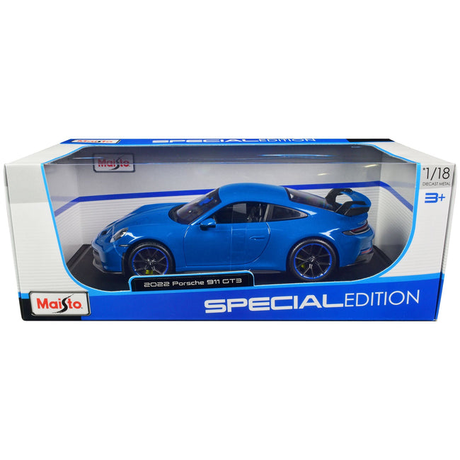2022 Porsche 911 GT3 Blue "Special Edition" 1/18 Diecast Model Car by Maisto-Maisto-ModelCars.com
