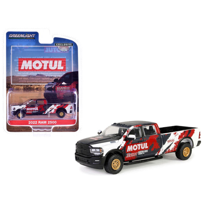 2022 Ram 2500 Pickup Truck "MOTUL Tekma Performance Diesel Oil" White and Black with Graphics "Hobby Exclusive" Series 1/64 Diecast Model Car by Greenlight - Greenlight - ModelCars.com