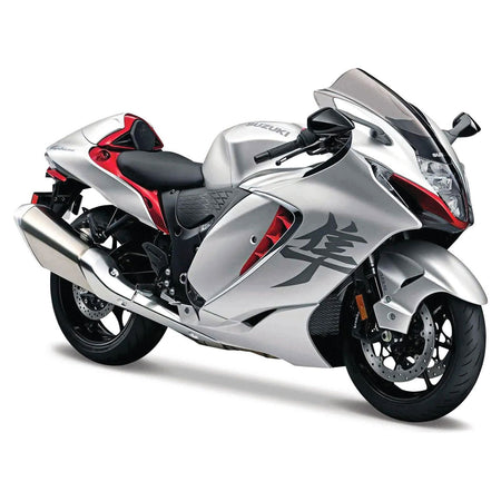 2022 Suzuki Hayabusa Silver Metallic 1/12 Diecast Motorcycle Model by Maisto-Maisto-ModelCars.com