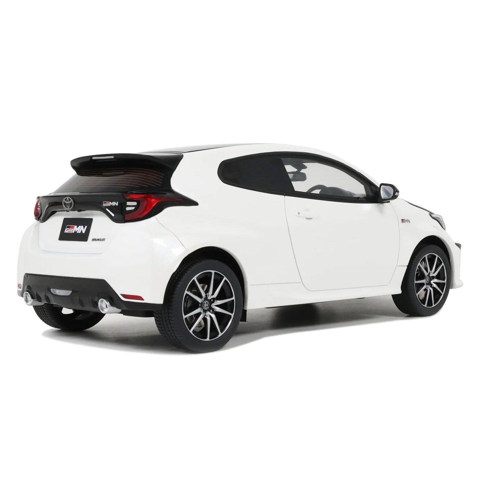 2022 Toyota GRMN Yaris RHD (Right Hand Drive) Platinum White Pearl with Black Hood and Top Limited Edition to 999 pieces Worldwide 1/18 Model Car by Otto Mobile - Otto Mobile - ModelCars.com