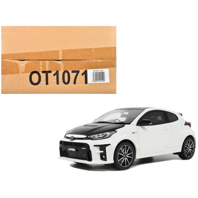 2022 Toyota GRMN Yaris RHD (Right Hand Drive) Platinum White Pearl with Black Hood and Top Limited Edition to 999 pieces Worldwide 1/18 Model Car by Otto Mobile-Otto Mobile-ModelCars.com