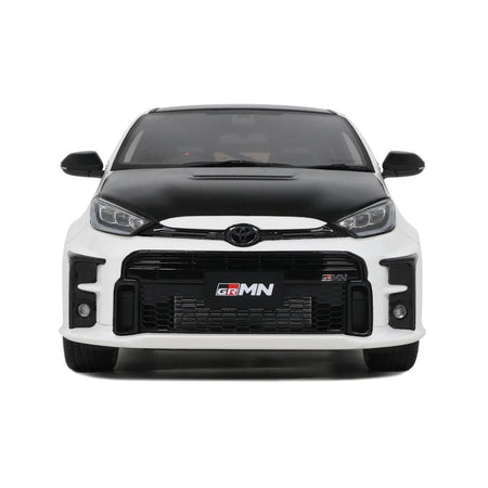 2022 Toyota GRMN Yaris RHD (Right Hand Drive) Platinum White Pearl with Black Hood and Top Limited Edition to 999 pieces Worldwide 1/18 Model Car by Otto Mobile - Otto Mobile - ModelCars.com