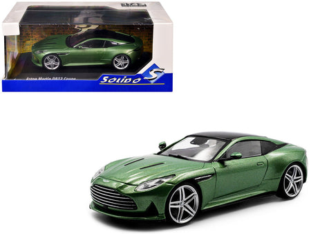 2023 Aston Martin DB12 Coupe Iridescent Emerald Metallic with Black Top 1/43 Diecast Model Car by Solido-Solido-ModelCars.com