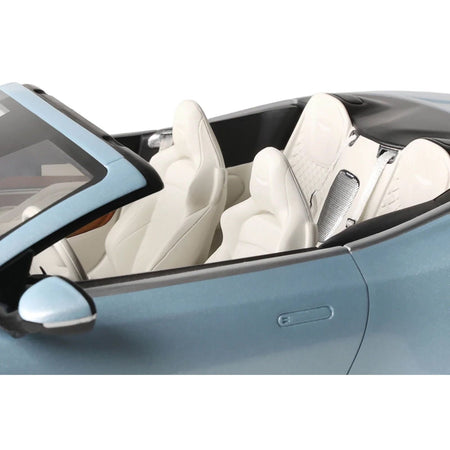 2023 Aston Martin DB12 Volante Caribbean Blue Pearl with White Interior 1/18 Model Car by GT Spirit - GT Spirit - ModelCars.com