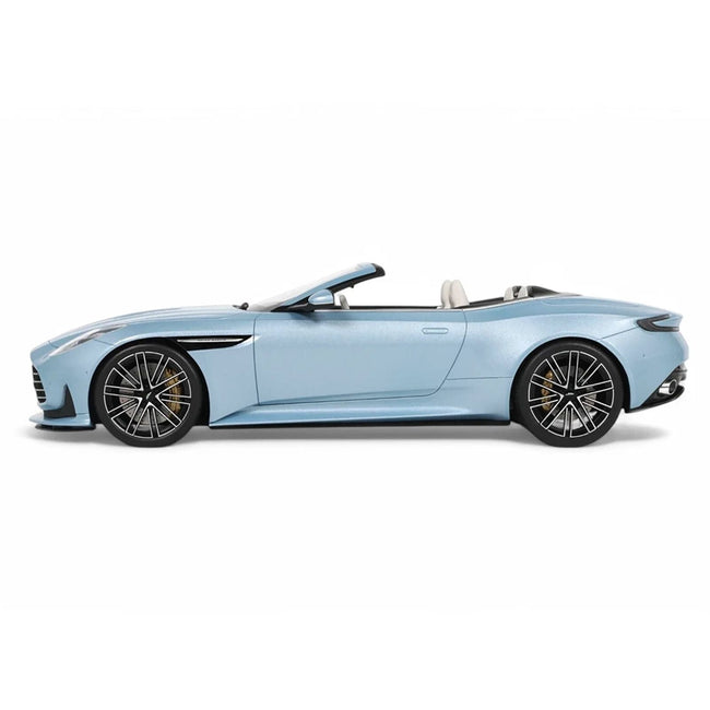 2023 Aston Martin DB12 Volante Caribbean Blue Pearl with White Interior 1/18 Model Car by GT Spirit-GT Spirit-ModelCars.com