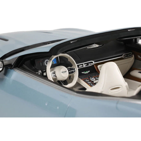 2023 Aston Martin DB12 Volante Caribbean Blue Pearl with White Interior 1/18 Model Car by GT Spirit - GT Spirit - ModelCars.com