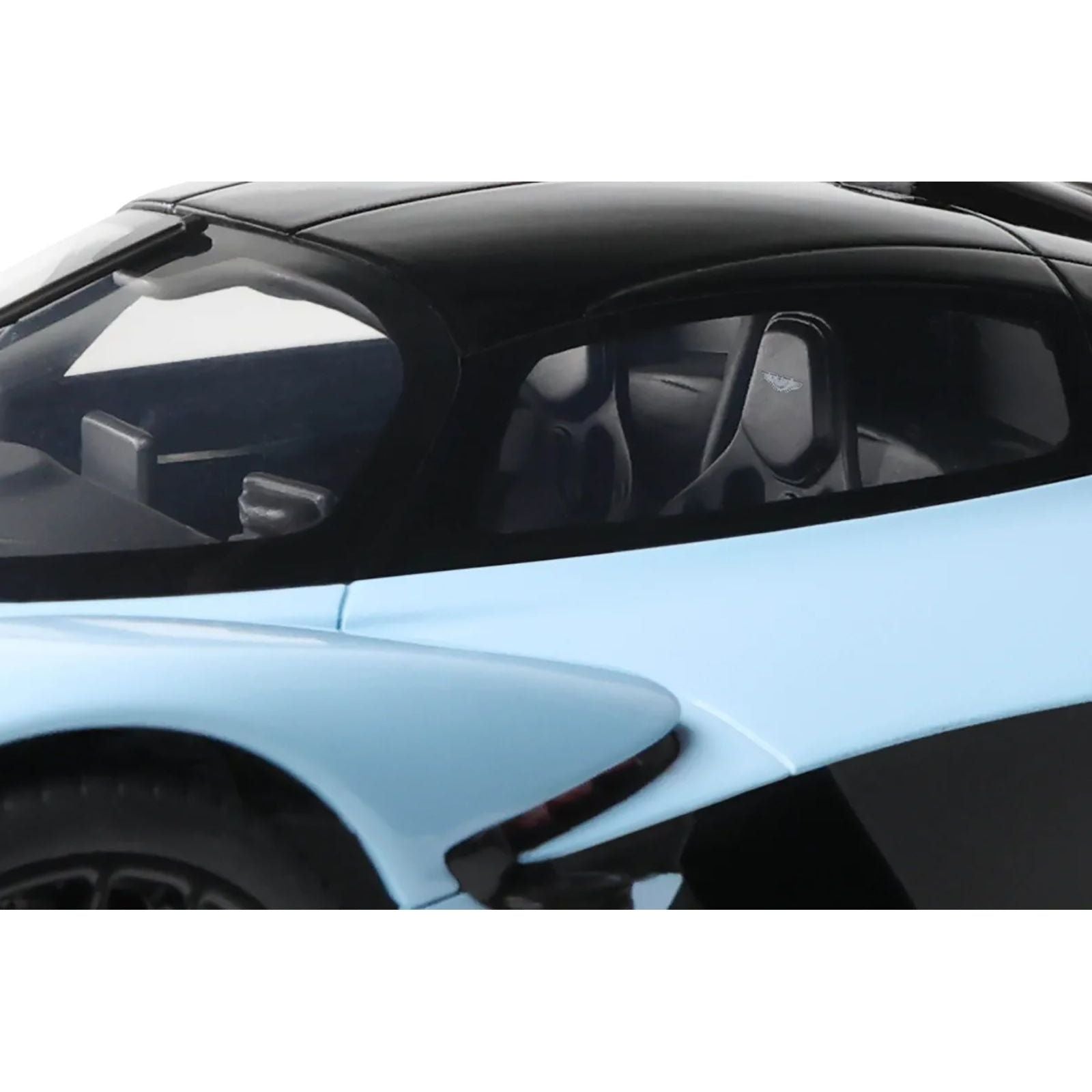 2023 Aston Martin Valkyrie Light Blue with Black Top 1/18 Model Car by GT Spirit - GT Spirit - ModelCars.com