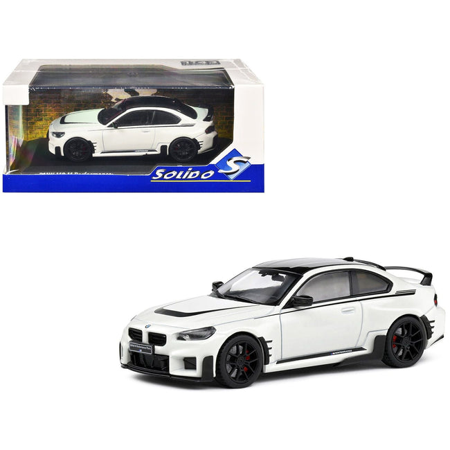 2023 BMW M2 M Performance (G87) Alpine White with Black Top 1/43 Diecast Model Car by Solido-Solido-ModelCars.com