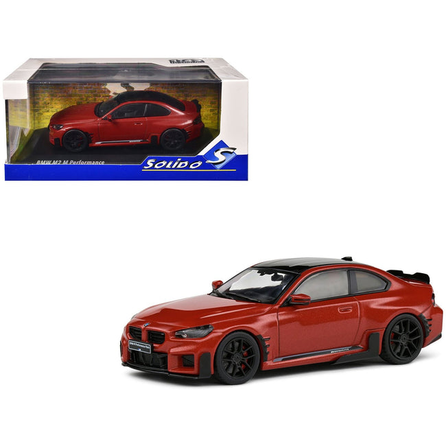 2023 BMW M2 M Performance Toronto Red Metallic with Black Top 1/43 Diecast Model Car by Solido-Solido-ModelCars.com