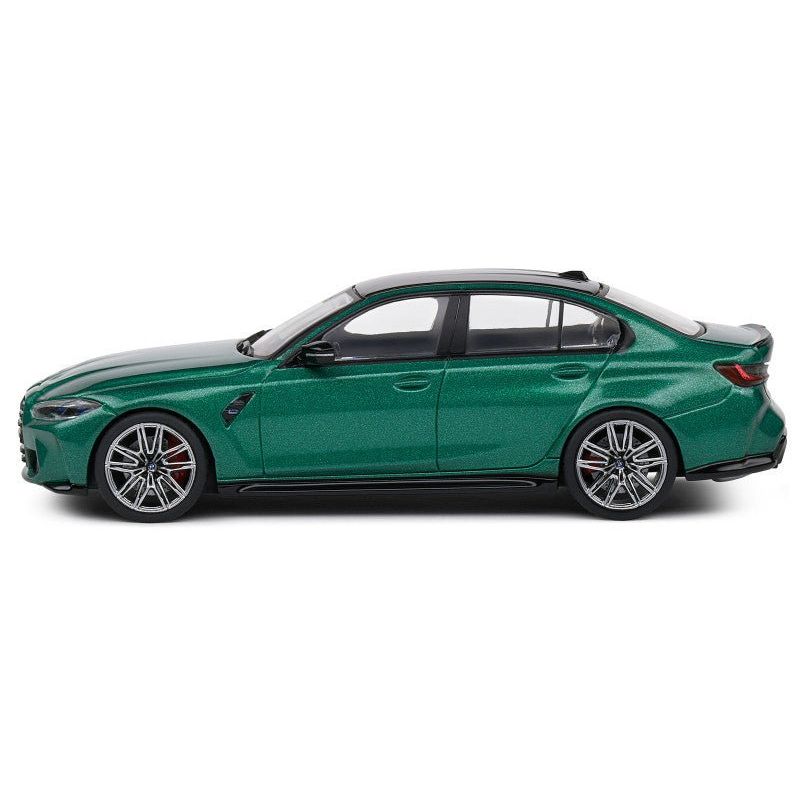 2023 BMW M3 Sedan (G80) Competition Isle of Man Green Metallic with Black Top 1/43 Diecast Model Car by Solido - Solido - ModelCars.com