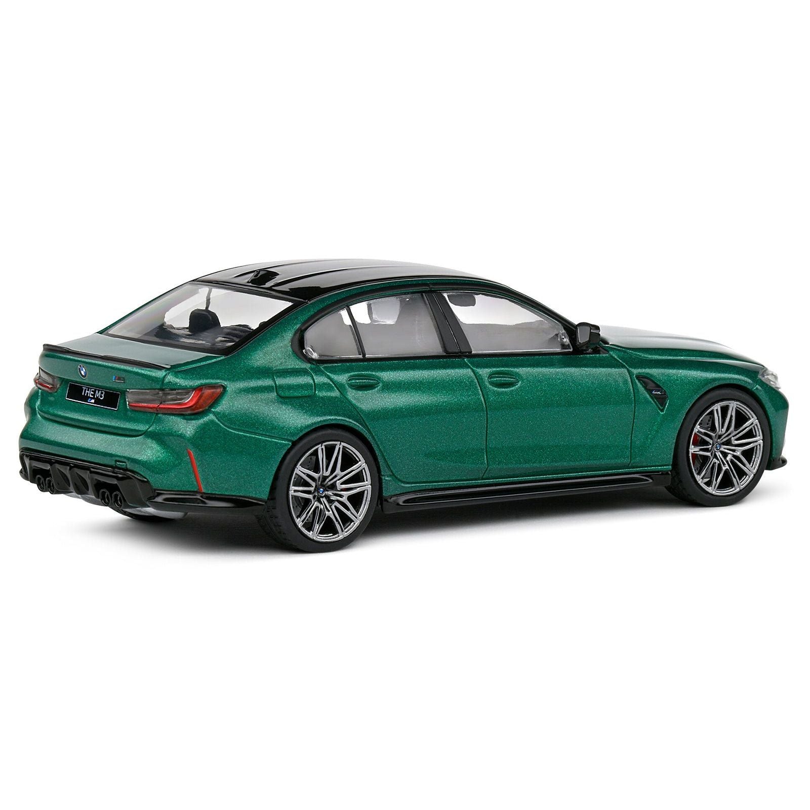 2023 BMW M3 Sedan (G80) Competition Isle of Man Green Metallic with Black Top 1/43 Diecast Model Car by Solido - Solido - ModelCars.com