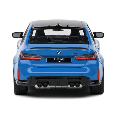 2023 BMW M3 Sedan (G80) Competition Santorini Blue with Black Top 1/43 Diecast Model Car by Solido - Solido - ModelCars.com