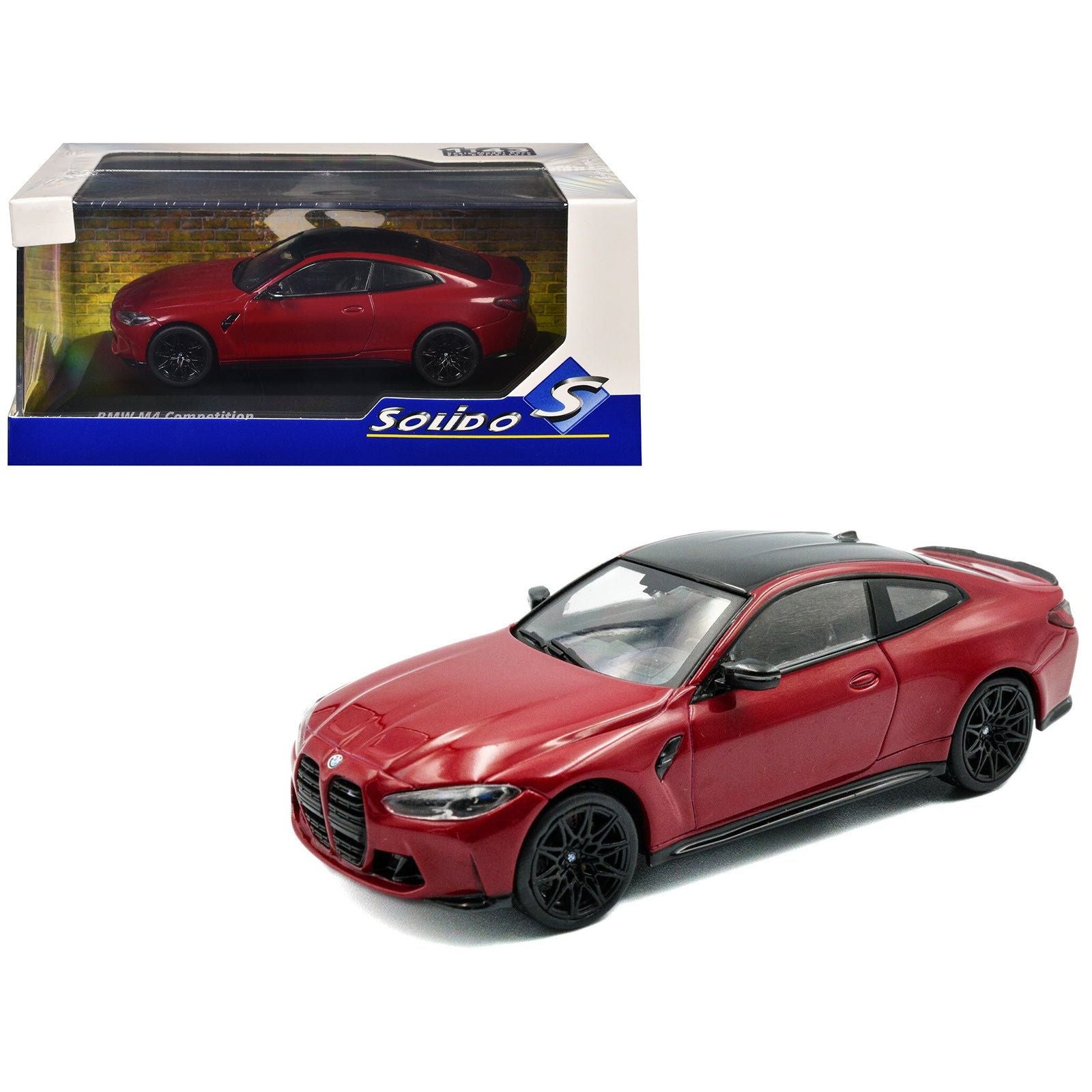 2023 BMW M4 Competition (G82) Imola Red with Black Top 1/43 Diecast Model Car by Solido - Solido - ModelCars.com