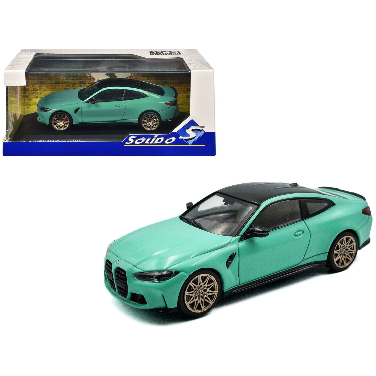 2023 BMW M4 Competition (G82) Mint Green with Black Top 1/43 Diecast Model Car by Solido - Solido - ModelCars.com