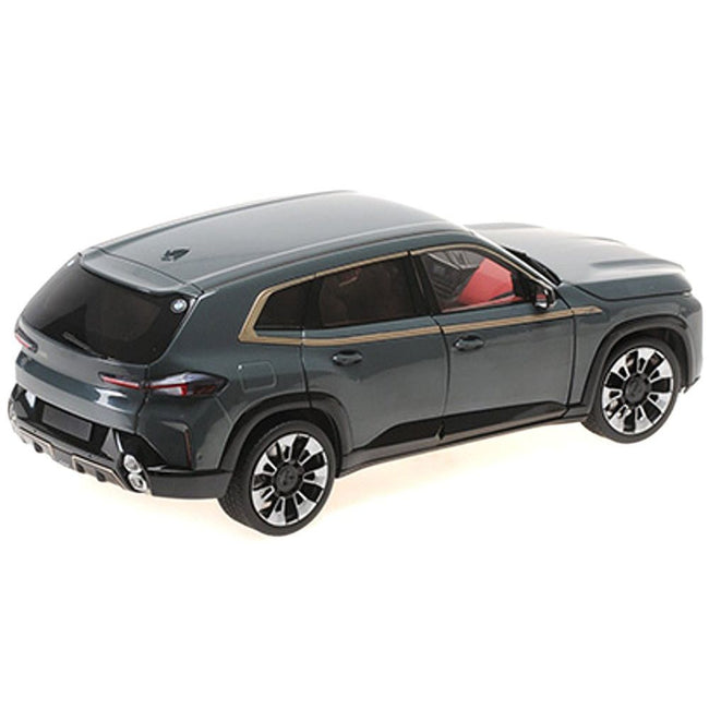 2023 BMW XM Dark Green Metallic with Gold Stripes 1/18 Diecast Model Car by Minichamps - Minichamps - ModelCars.com