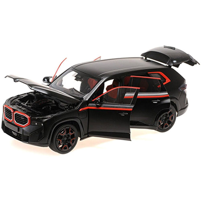 2023 BMW XM Matt Black with Red Stripes 1/18 Diecast Model Car by Minichamps-Minichamps-ModelCars.com