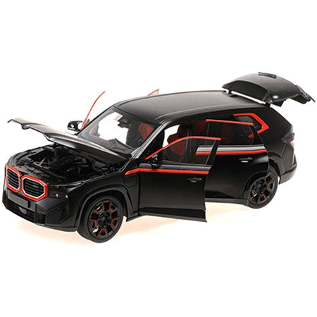 2023 BMW XM Matt Black with Red Stripes 1/18 Diecast Model Car by Minichamps - Minichamps - ModelCars.com