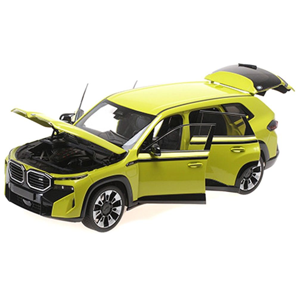 2023 BMW XM Yellow with Black Stripes 1/18 Diecast Model Car by Minichamps - Minichamps - ModelCars.com