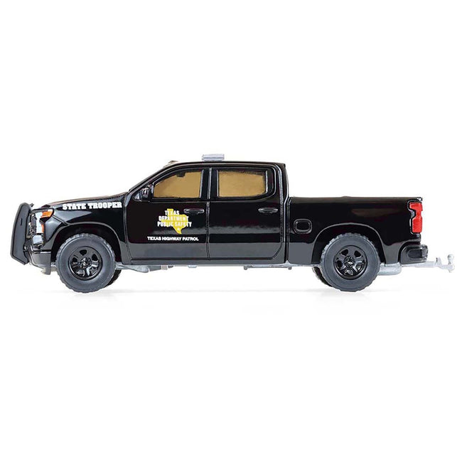 2023 Chevrolet Silverado Pickup Truck "Texas Department of Public Safety Highway Patrol" Black with White Hood "Hobby Exclusive" Series 1/64 Diecast Model Car by Greenlight-Greenlight-ModelCars.com