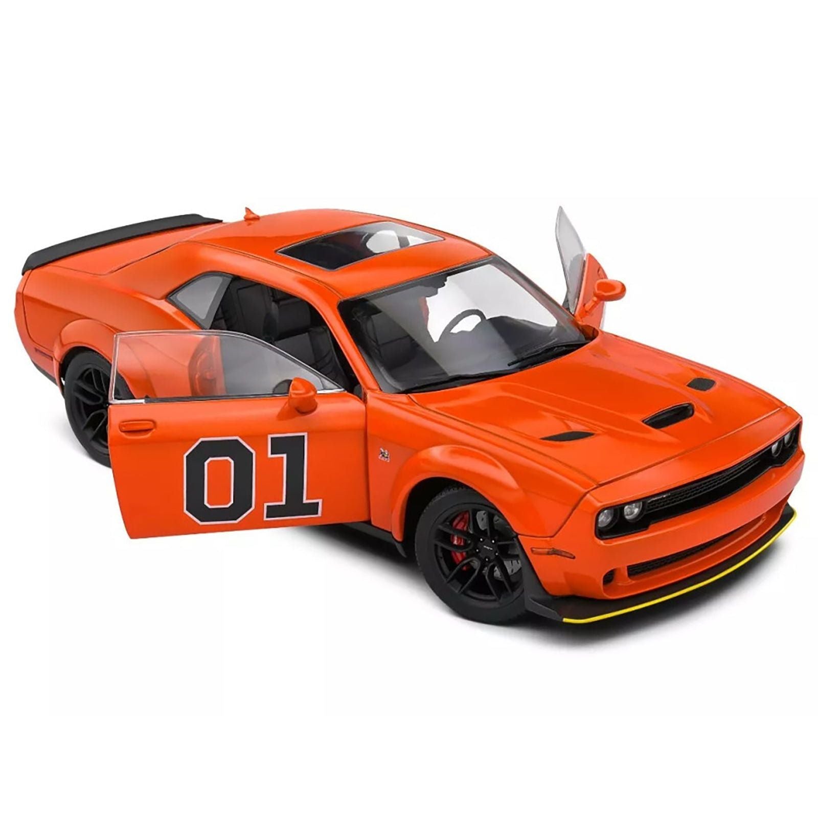 2023 Dodge Challenger R/T Scat Pack Widebody 01 "Hazzard Tribute" Orange 1/18 Diecast Model Car by Solido - Solido - ModelCars.com